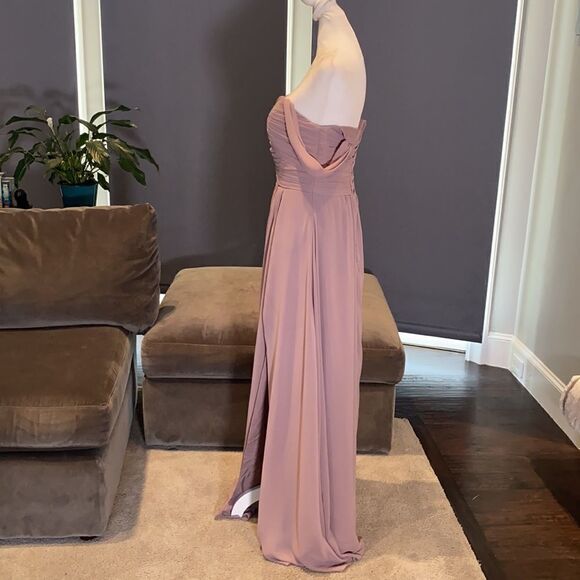 Women’s Full Length Chiffon Bridesmaid Party Prom Dress Leg Slit Size 10 - Picture 5 of 12